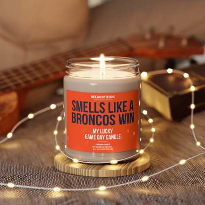 Smells like A Broncos Win | Denver Broncos My Lucky Game Day Candle | Gift for Football Fan | Gift for Denver Broncos Fan | Man Cave Decor
