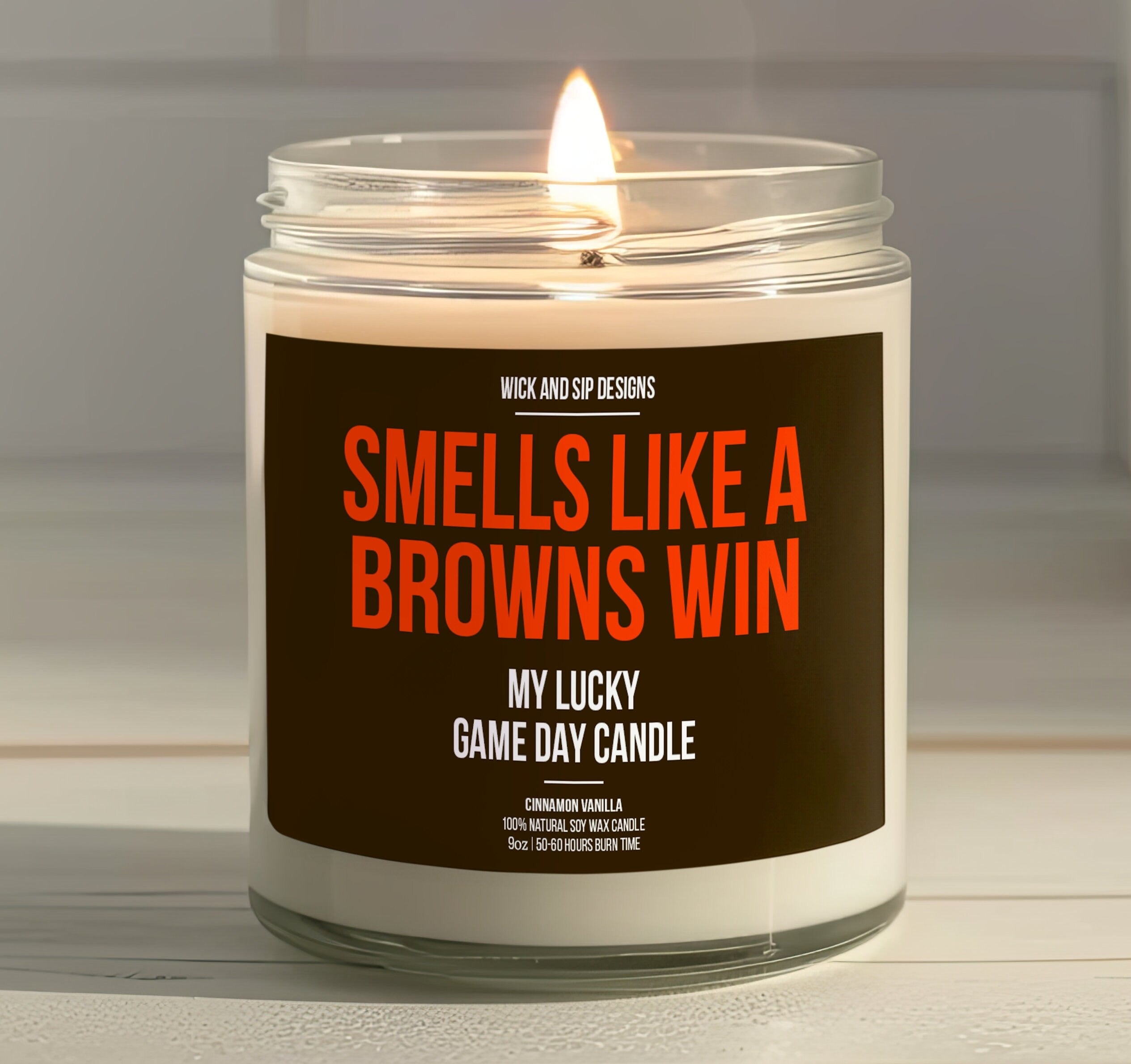 Smells like A Browns Win | Cleveland Browns My Lucky Game Day Candle | Gift for Football Fan | Gift for Browns Fan | Man Cave Decor