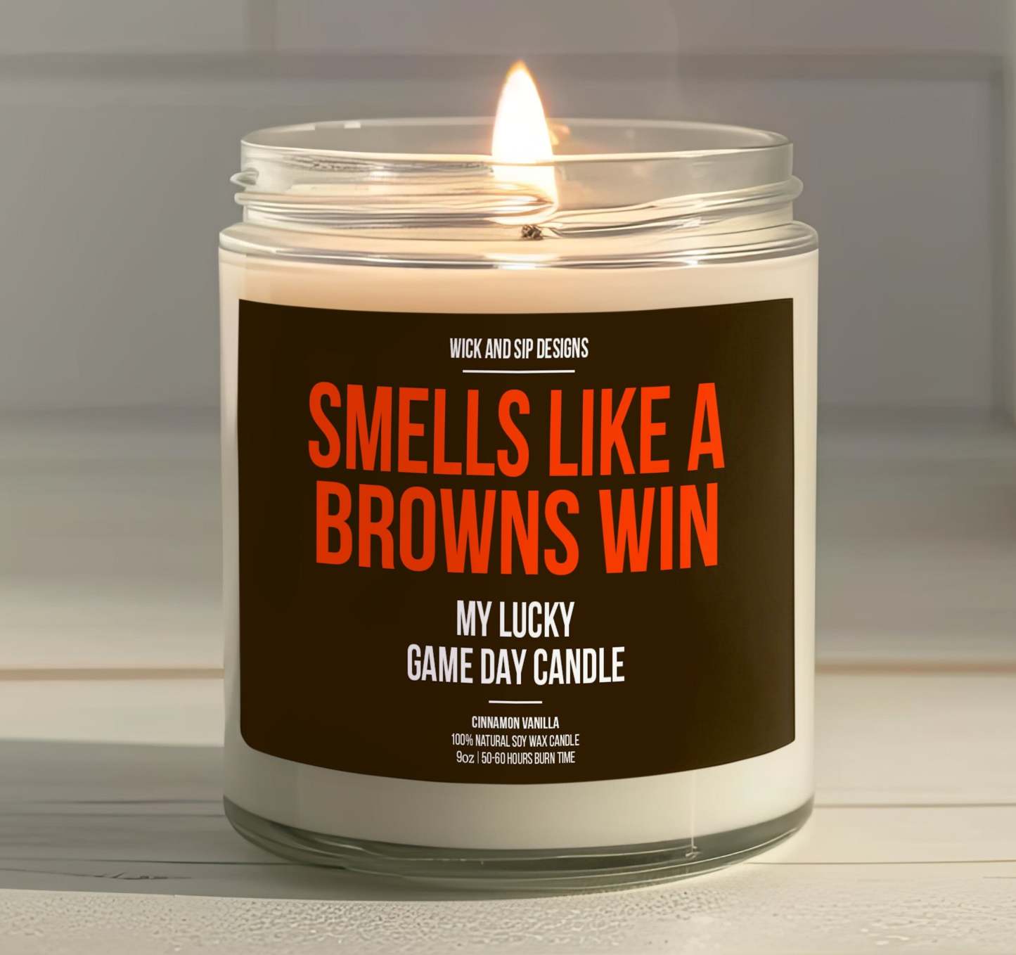 Smells like A Browns Win | Cleveland Browns My Lucky Game Day Candle | Gift for Football Fan | Gift for Browns Fan | Man Cave Decor