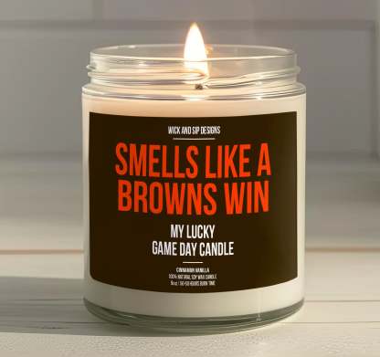 Smells like A Browns Win | Cleveland Browns My Lucky Game Day Candle | Gift for Football Fan | Gift for Browns Fan | Man Cave Decor