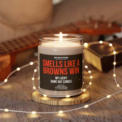 Smells like A Browns Win | Cleveland Browns My Lucky Game Day Candle | Gift for Football Fan | Gift for Browns Fan | Man Cave Decor