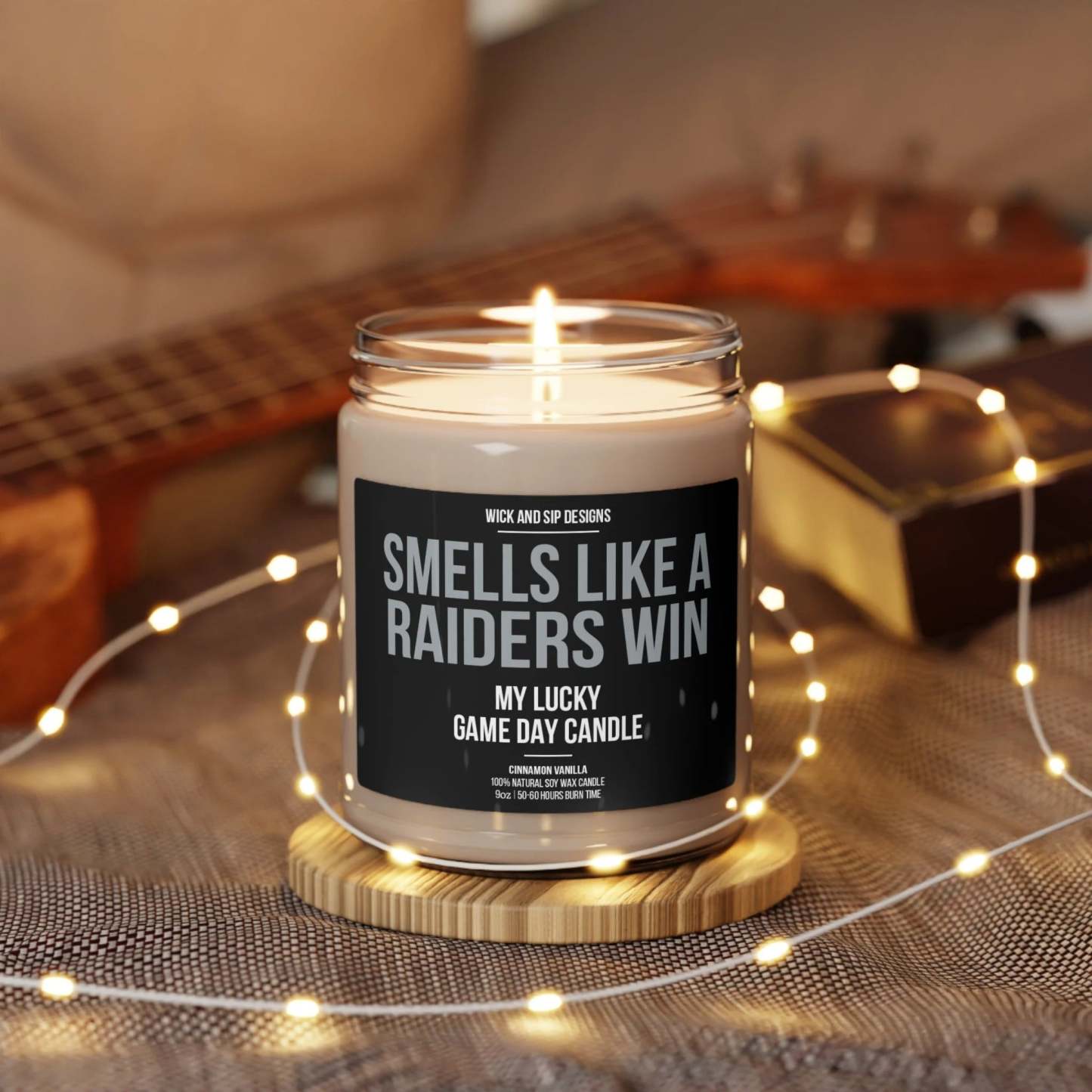 Smells like A Raiders Win | Las Vegas Raiders My Lucky Game Day Candle | Gift for Football Fan | Gift for Vegas Raiders Fan | Man Cave Decor