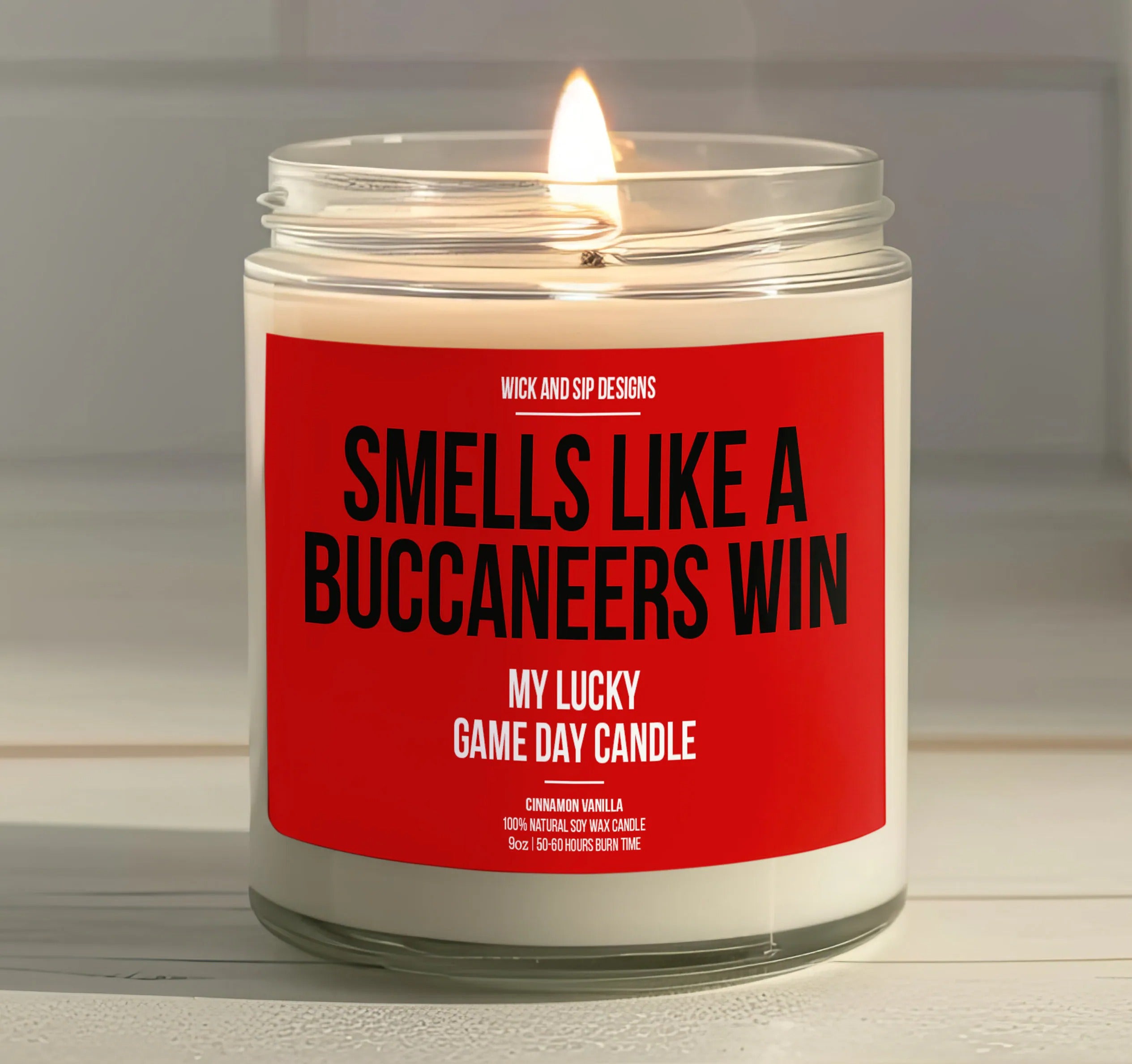 Smells like A Buccaneers Win | Tampa Bay Buccaneers My Lucky Game Day Candle | Gift for Football Fan | Gift for Bucs Fan | Man Cave Decor