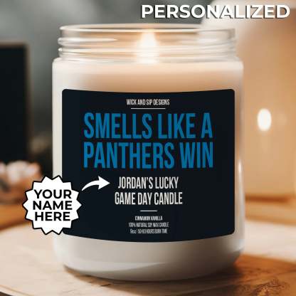 Smells like A Panthers Win | Carolina Panthers My Lucky Game Day Candl