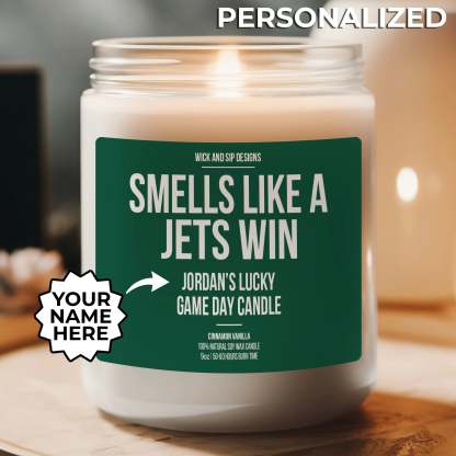 Personalized Smells Like A Jets Win Candle | New York Jets Candle | Gi