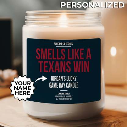 Personalized Smells Like A Texans Win Candle | Houston Texans Candle |