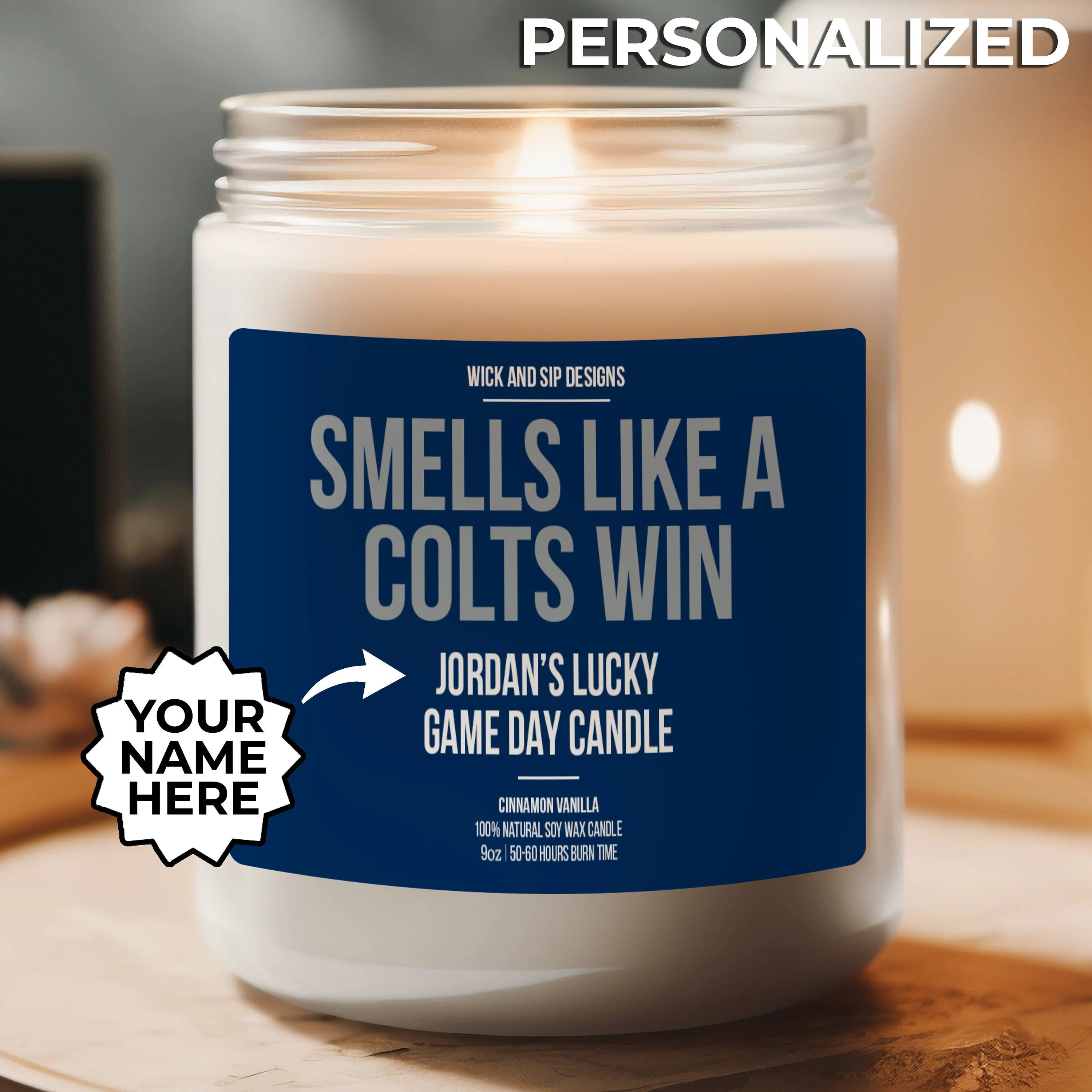 Personalized Smells Like A Colts Win Candle | Indianapolis Colts Candl