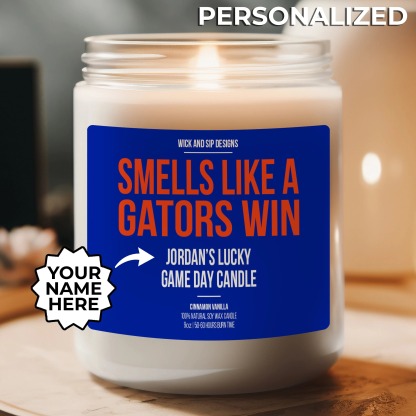 Smells like A Gators Win Candle | Personalized Gators Fan Gift | Scent