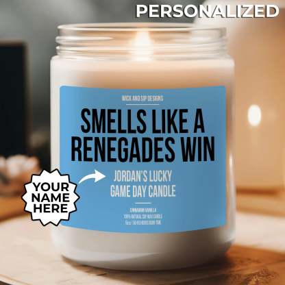 Personalized Smells like A Renegades Win Candle, Custom Arlington Rene