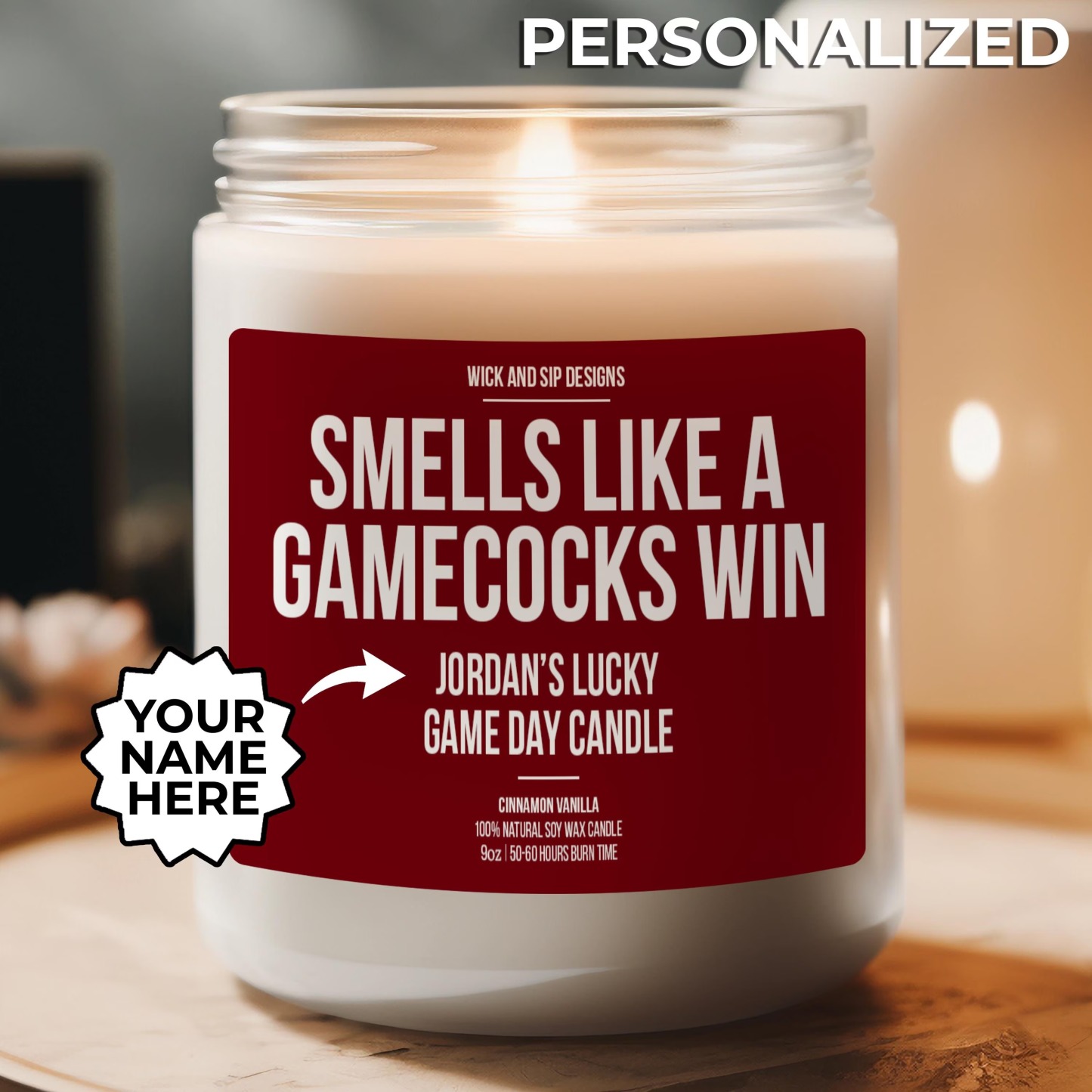 Personalized Smells like A Gamecocks Win Candle, Custom South Carolina