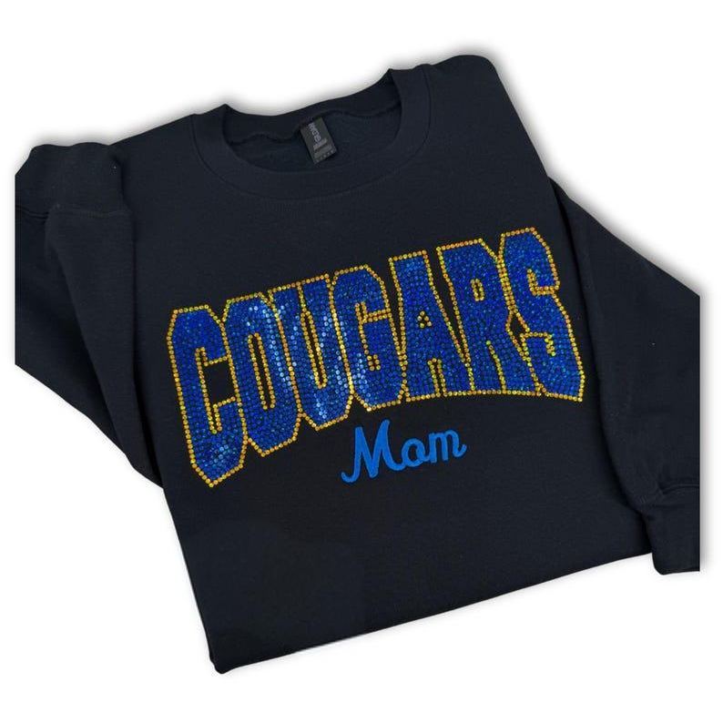 Custom Embroidery Bling Comfort Colors Sports Mom Sweatshirt