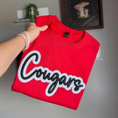 Custom Glitter Embroidered Team Sweatshirt And Tshirt, Sports Mom Glitter Sweatshirt