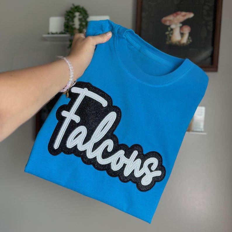 Custom Glitter Embroidered Team Sweatshirt And Tshirt, Sports Mom Glitter Sweatshirt