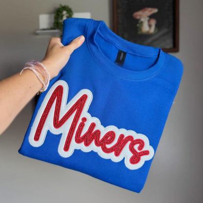 Custom Glitter Embroidered Team Sweatshirt And Tshirt, Sports Mom Glitter Sweatshirt