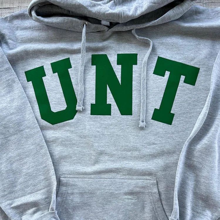 Custom Oversized Lettering Varsity Collegiate Hooded Sweatshirt