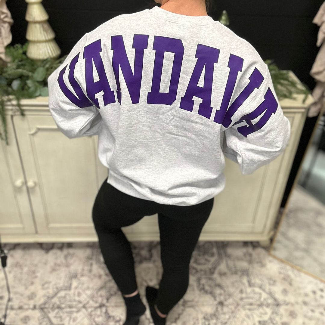 SOLID CUSTOM BACK PRINT SWEATSHIRT FOR SPORTS FANS