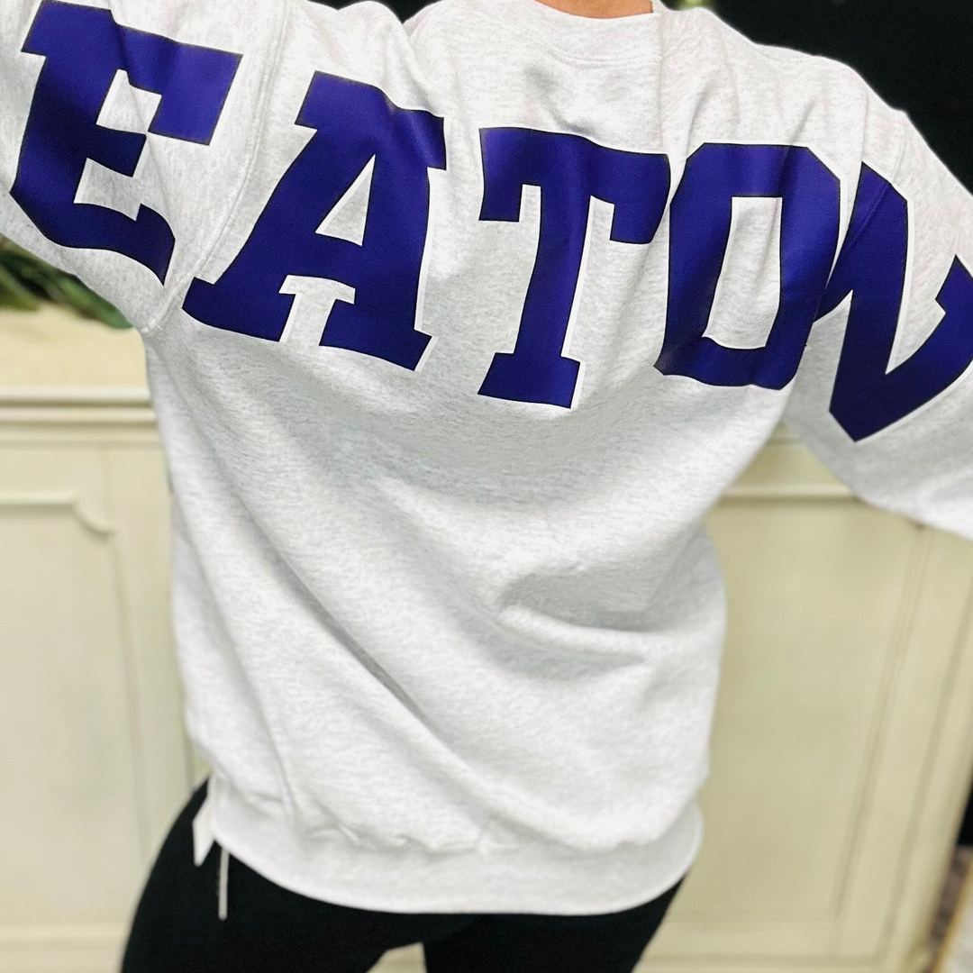 SOLID CUSTOM BACK PRINT SWEATSHIRT FOR SPORTS FANS