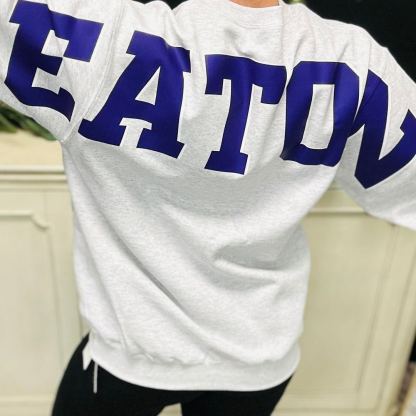 SOLID CUSTOM BACK PRINT SWEATSHIRT FOR SPORTS FANS