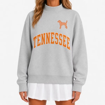 Custom College Mascot & Fleece Text Mockneck Sweatshirt-Game Day Spirit