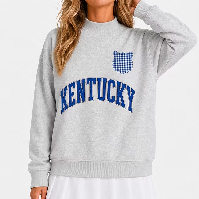Custom College Mascot & Fleece Text Mockneck Sweatshirt-Game Day Spirit