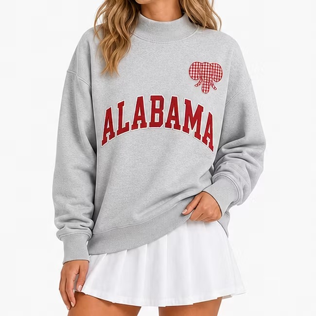 Custom College Mascot & Fleece Text Mockneck Sweatshirt-Game Day Spirit