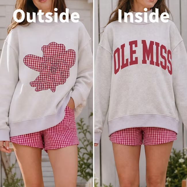 Custom Reversible Mockneck Sweatshirt with Mascot Graphic & Team Text-College Game Day
