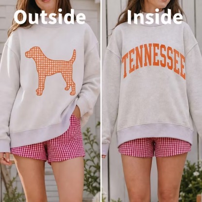 Custom Reversible Mockneck Sweatshirt with Mascot Graphic & Team Text-College Game Day