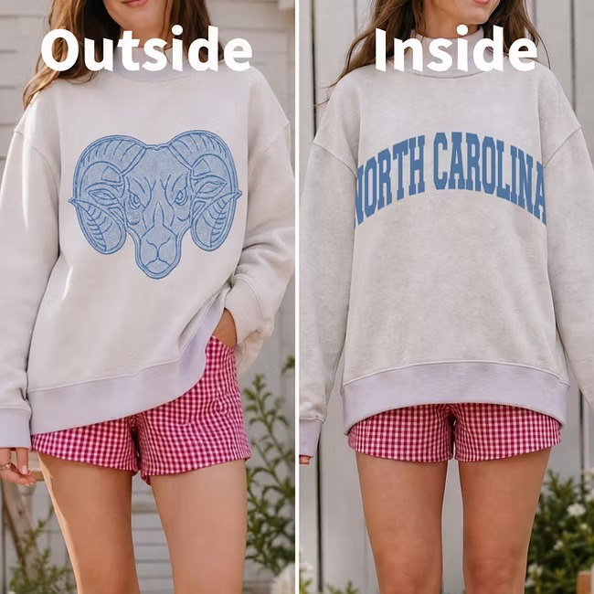 Custom Reversible Mockneck Sweatshirt with Mascot Graphic & Team Text-College Game Day