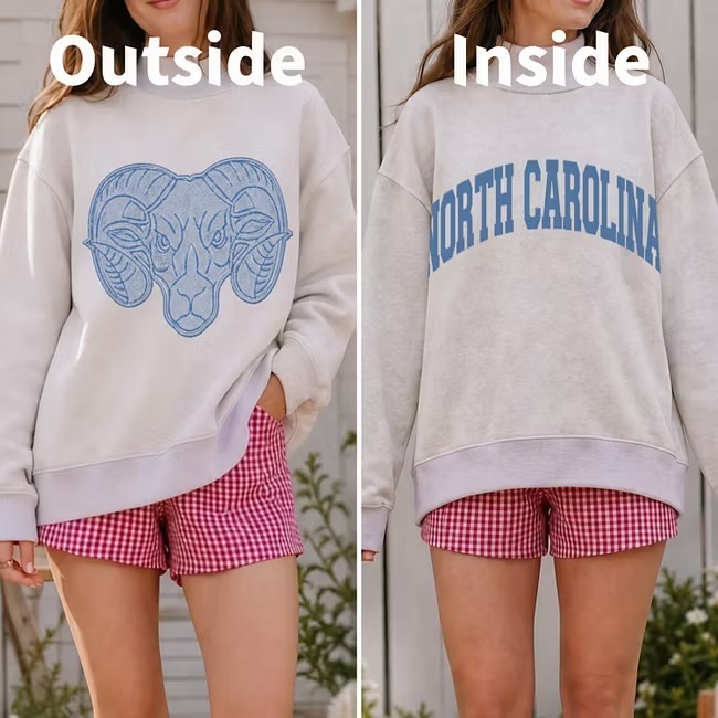 Custom Reversible Mockneck Sweatshirt with Mascot Graphic & Team Text-College Game Day
