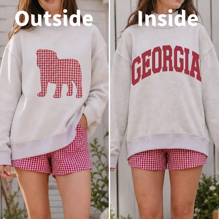 Custom Reversible Mockneck Sweatshirt with Mascot Graphic & Team Text-College Game Day