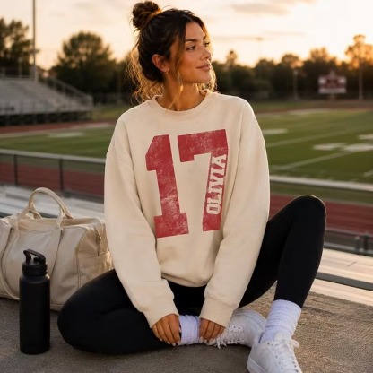 Custom Sports Name & Number Hoodie-Personalized Jersey Game Day Sweatshirt