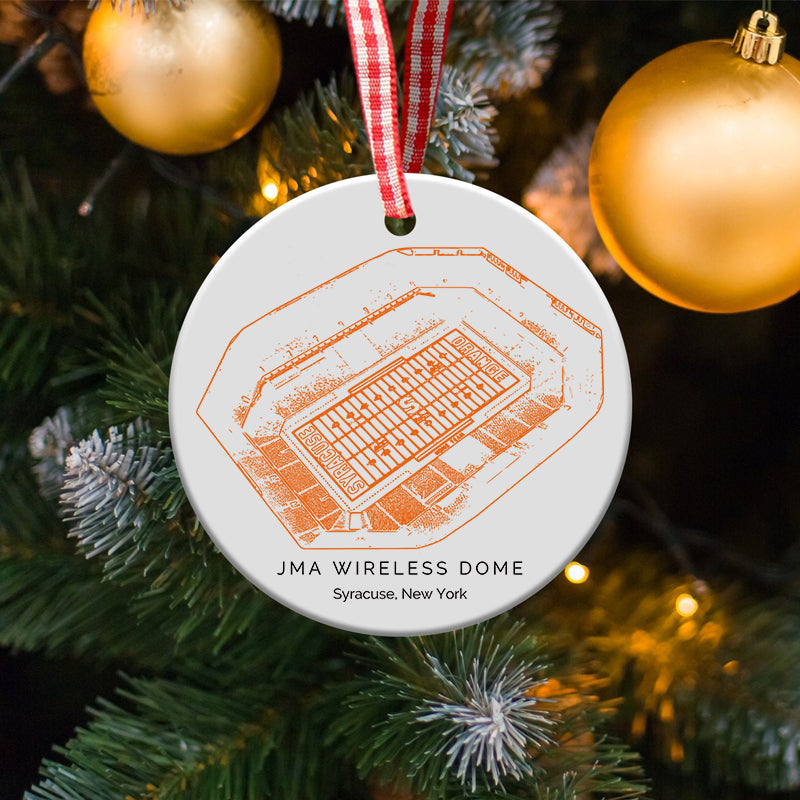 JMA Wireless Dome College Football Ceramic Christmas Ornament