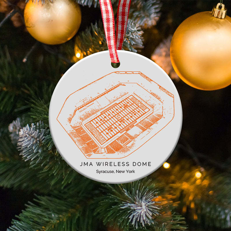 JMA Wireless Dome College Football Ceramic Christmas Ornament