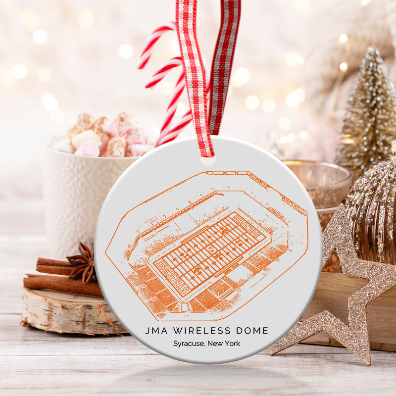 JMA Wireless Dome College Football Ceramic Christmas Ornament