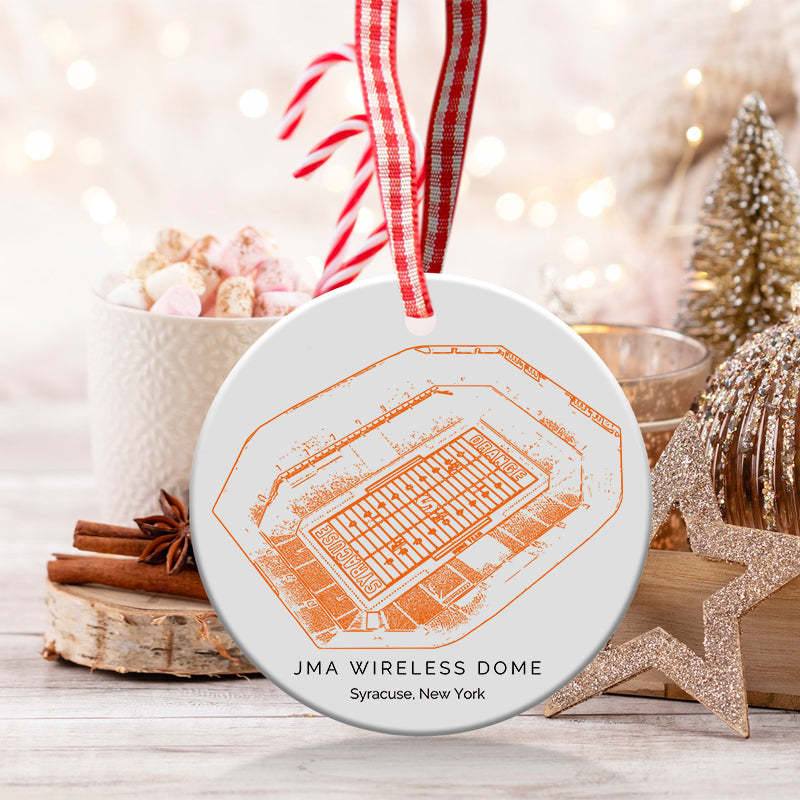 JMA Wireless Dome College Football Ceramic Christmas Ornament
