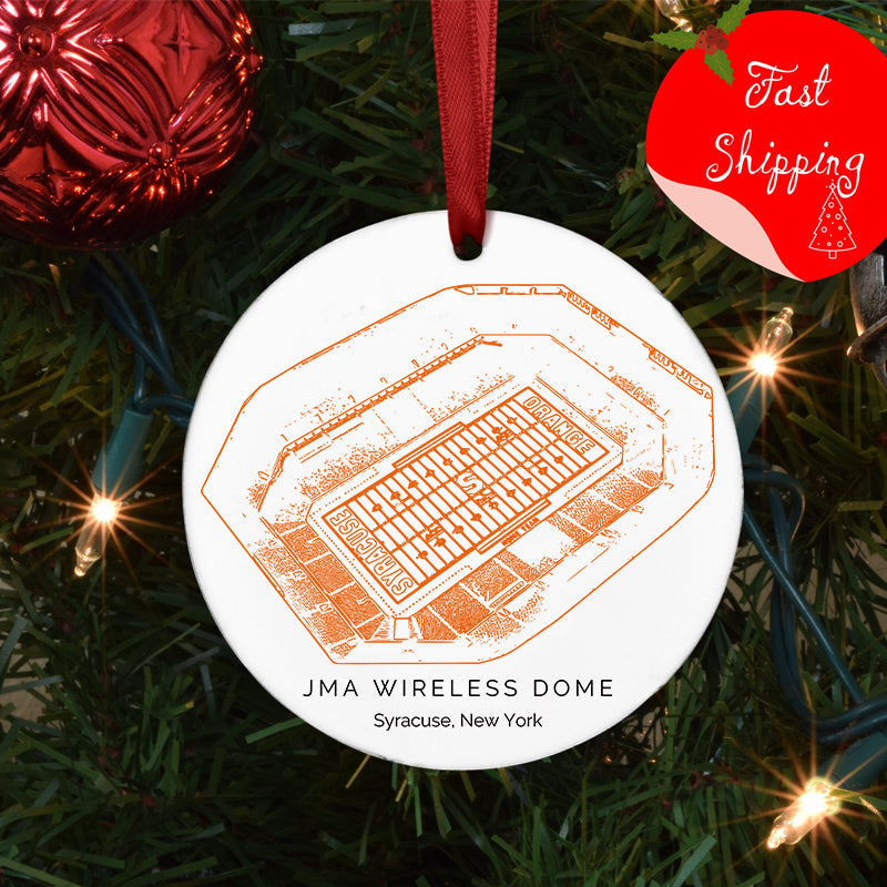 JMA Wireless Dome College Football Ceramic Christmas Ornament