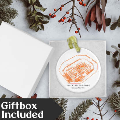 JMA Wireless Dome College Football Ceramic Christmas Ornament