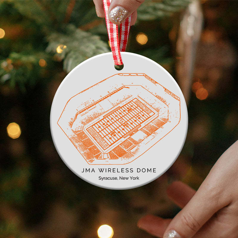 JMA Wireless Dome College Football Ceramic Christmas Ornament