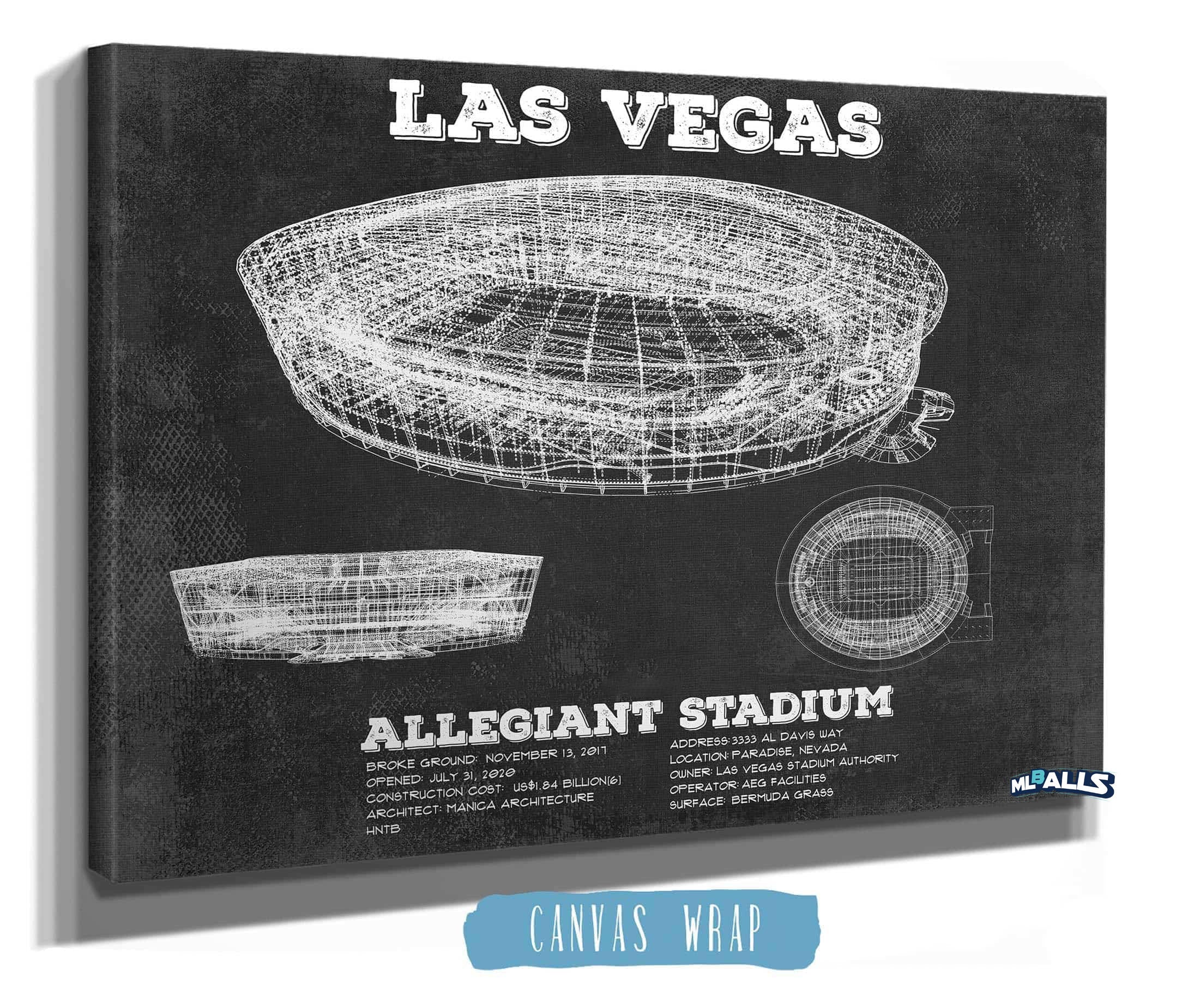 Allegiant Stadium Vintage Football Print