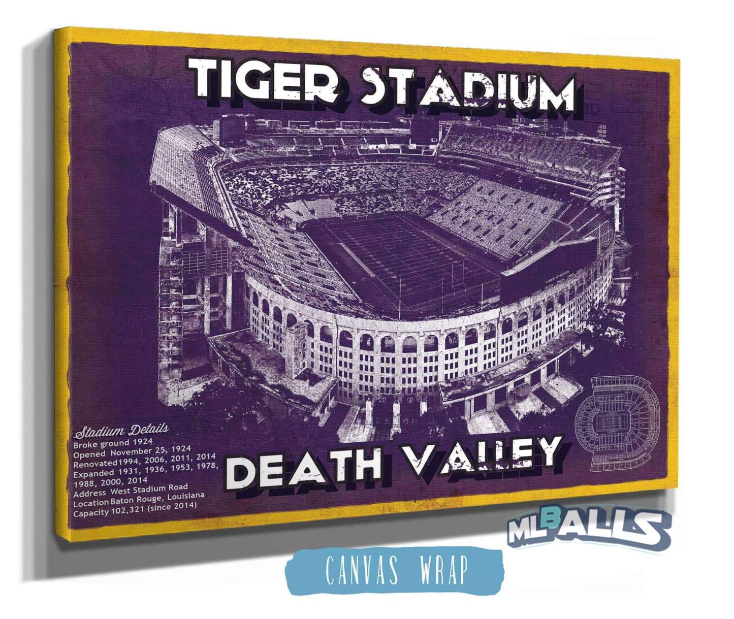 Tiger Stadium Art-Blueprint Art Print