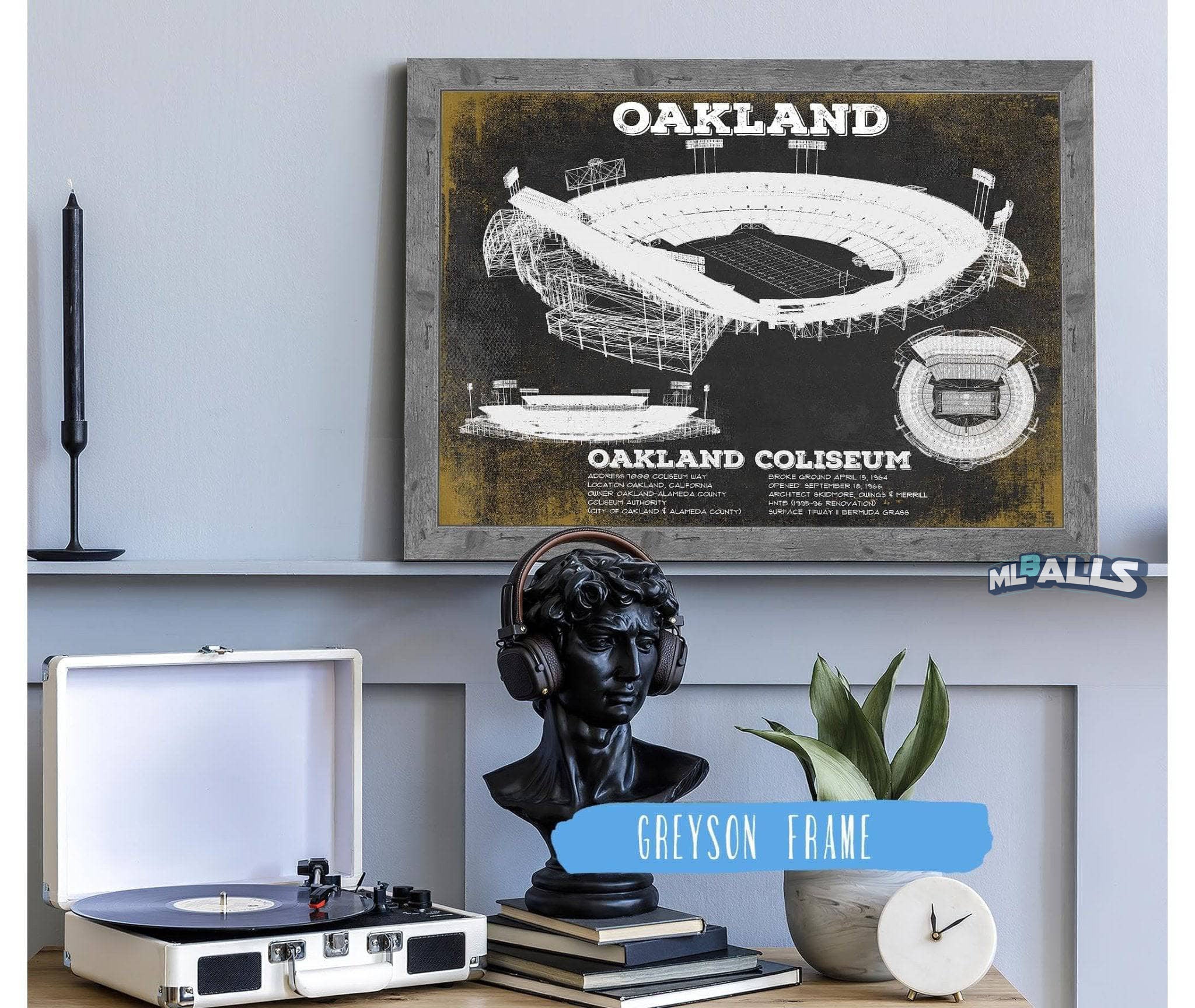 Oakland Coliseum NFL Vintage Football Print