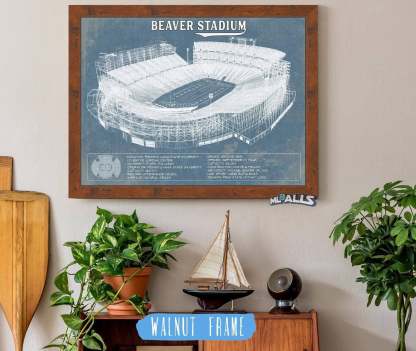 Beaver Stadium Vintage Blueprint Wall Art