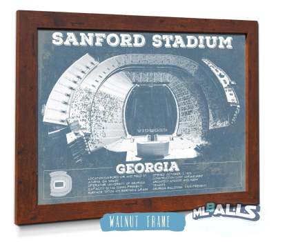 Sanford Stadium Vintage Football Blueprint Art Print