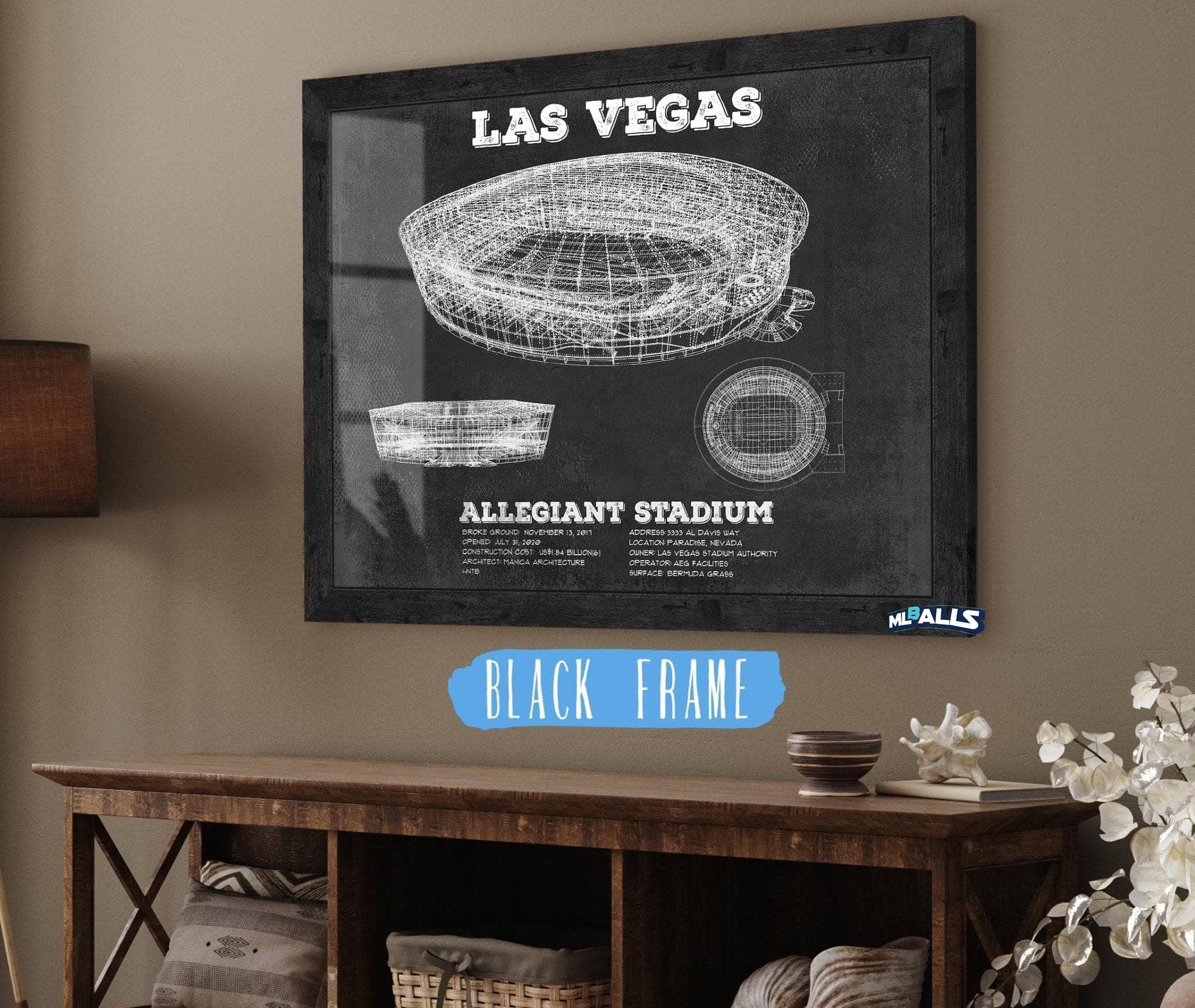 Allegiant Stadium Vintage Football Print