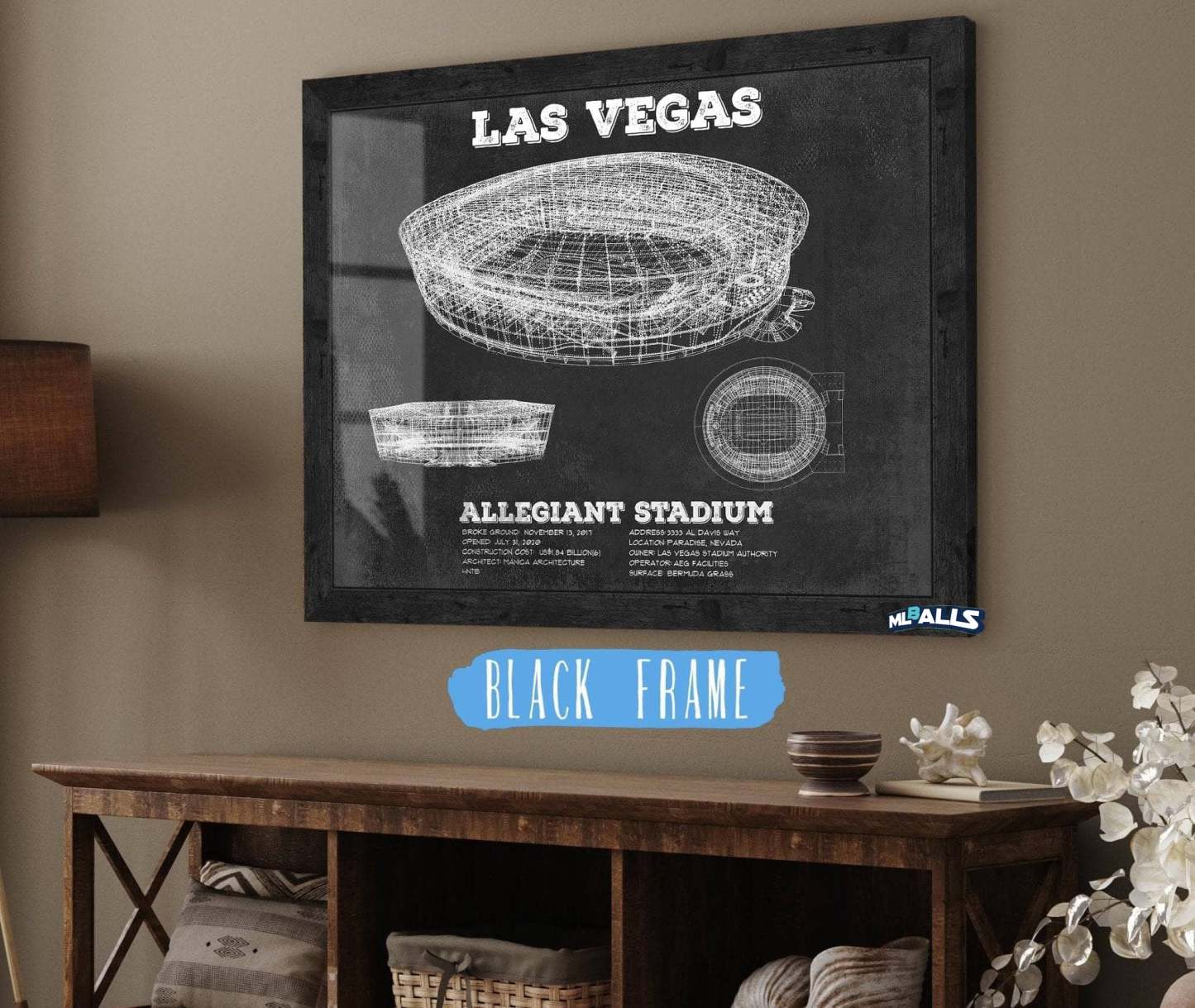 Allegiant Stadium Vintage Football Print