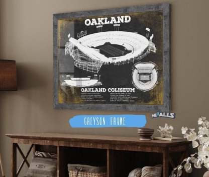 Oakland Coliseum NFL Vintage Football Print