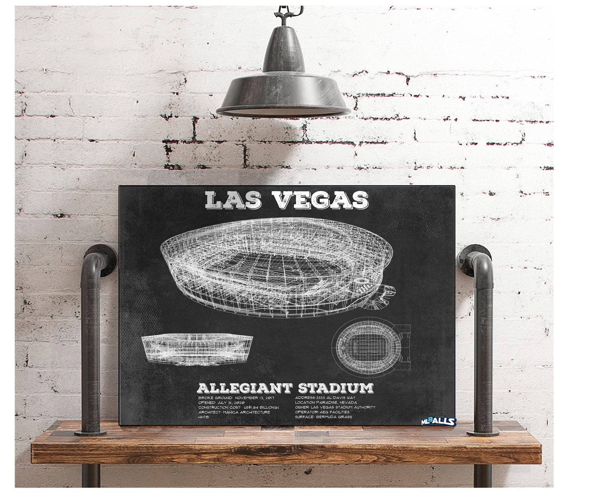 Allegiant Stadium Vintage Football Print