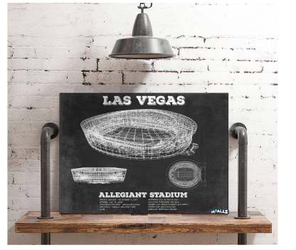 Allegiant Stadium Vintage Football Print
