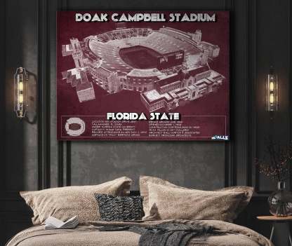 Doak Campbell Stadium Vintage FSU College Football Art Print
