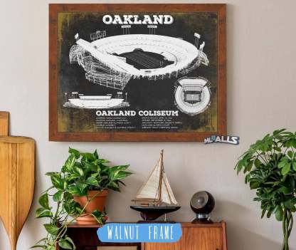 Oakland Coliseum NFL Vintage Football Print